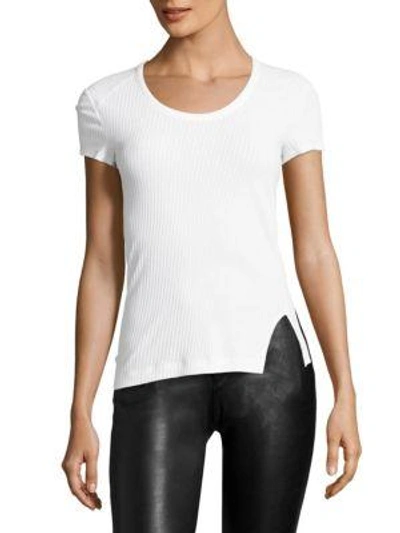Shop Helmut Lang Cotton Scoopneck Tee In Optic White