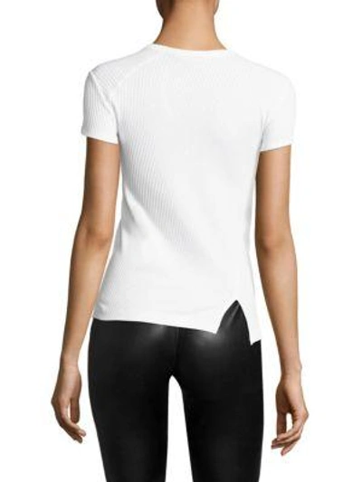 Shop Helmut Lang Cotton Scoopneck Tee In Optic White