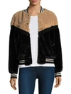 FREE PEOPLE Mixed Faux Fur Bomber