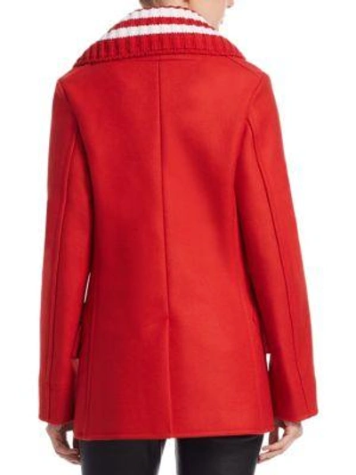 Shop Givenchy Heavy Wool-blend Coat In Red