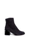 ROBERT CLERGERIE 'Moots' patent heel suede ankle boots