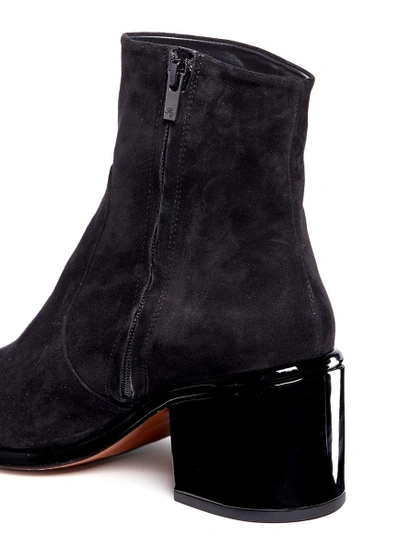 Shop Robert Clergerie 'moots' Patent Heel Suede Ankle Boots