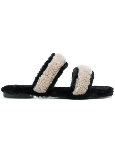 Shop Avec Modération Shearling Double Strap Sandals