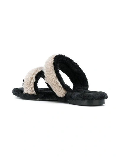 Shop Avec Modération Shearling Double Strap Sandals