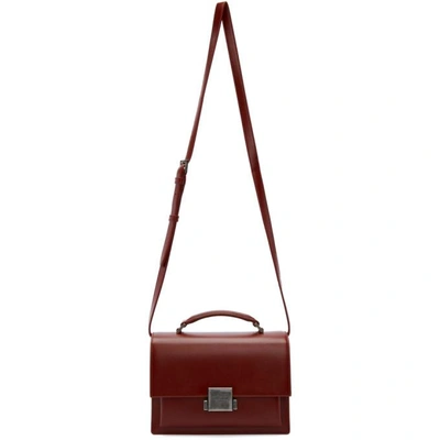 Shop Saint Laurent Burgundy Bellechasse Schoolbag Satchel In 6219 Palissandre