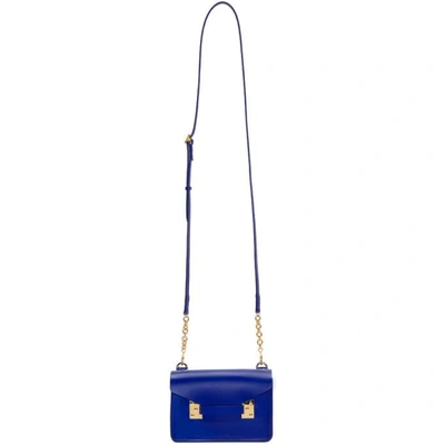 Shop Sophie Hulme Blue Nano Milner Crossbody Bag