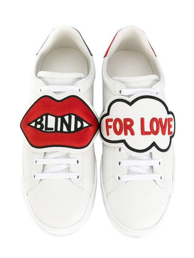 Shop Gucci Blind For Love Ace Patch Sneakers In 9070