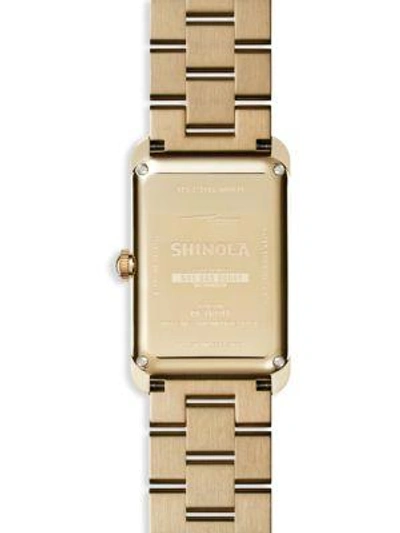 Shop Shinola The Muldowney Pvd Gold Bracelet Watch In Yellow Gold