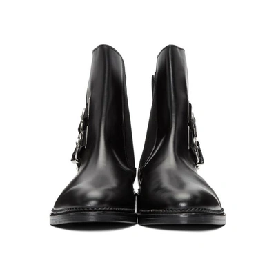 Shop Toga Virilis Black Buckled Chelsea Boots In Aj854 - Black Leathe