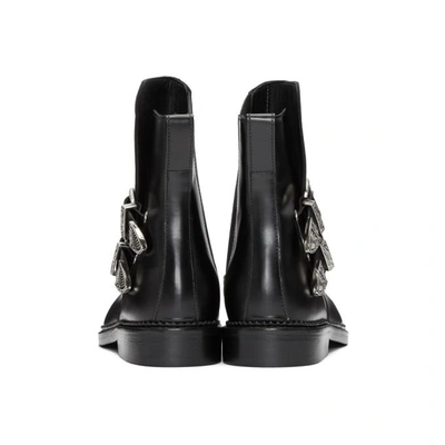 Shop Toga Virilis Black Buckled Chelsea Boots In Aj854 - Black Leathe
