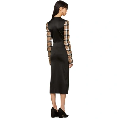 Shop Loewe Black Check Sleeve Dress