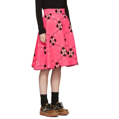 Shop Miu Miu Pink Jacquard Knit Skirt