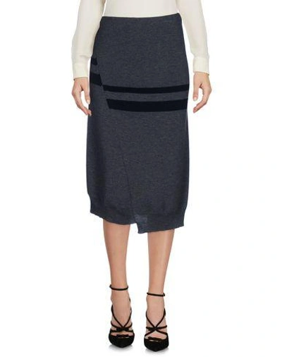 Shop Jil Sander Midi Skirts In Grey