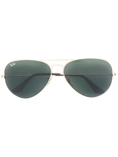 Shop Ray Ban Aviator Sunglasses In Metallic