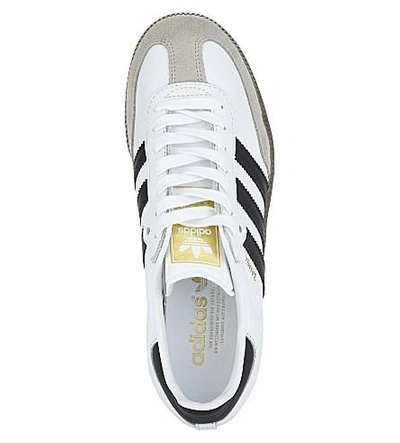 Shop Adidas Originals Samba Leather Sneakers In White Black Leather
