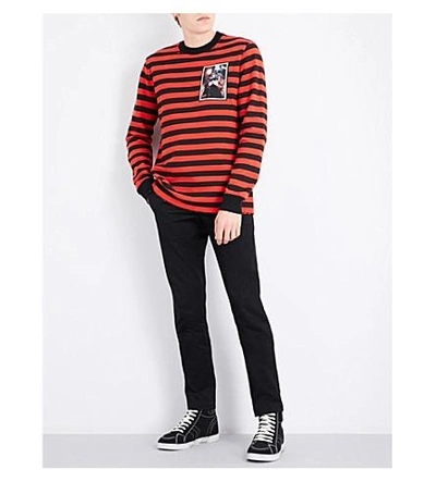 Shop Givenchy Striped Cotton-jersey Sweatshirt In Black