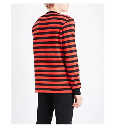Shop Givenchy Striped Cotton-jersey Sweatshirt In Black