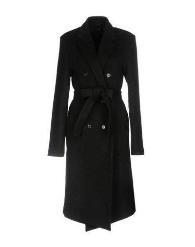 Shop Ann Demeulemeester Belted Coats In Black