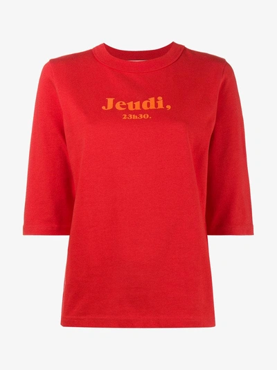 Shop Jour/né Jeudi 23h30 Print T-shirt In Red