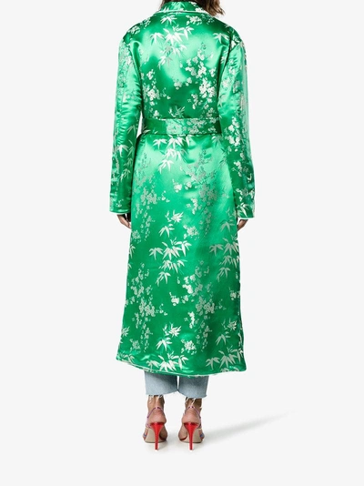 Shop Attico Nora Jacquard Robe In Green
