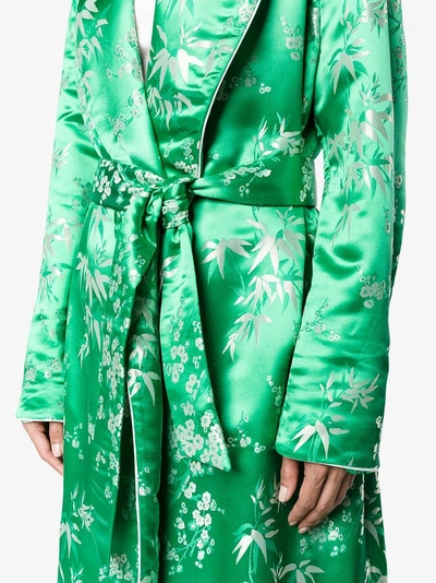Shop Attico Nora Jacquard Robe In Green