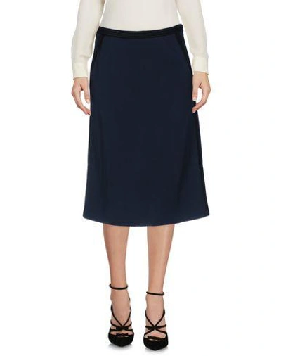 Shop Lanvin 3/4 Length Skirt In Dark Blue