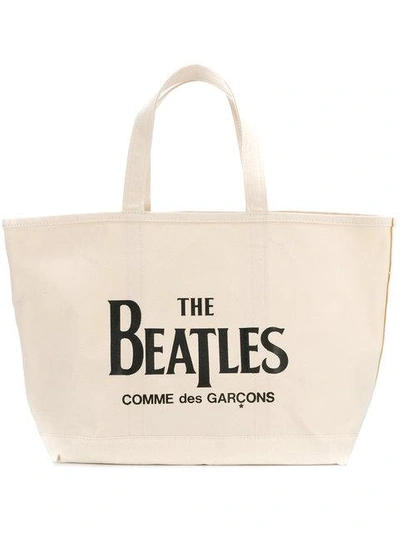 Shop Comme Des Garçons Play Beatles Tote Bag In Neutrals