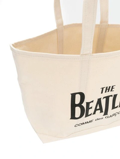 Shop Comme Des Garçons Play Beatles Tote Bag In Neutrals