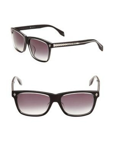 Shop Alexander Mcqueen 57mm Square Sunglasses In Crystal Ash