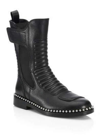 Alexander Wang Mica Mid-calf Leather Boots In Black