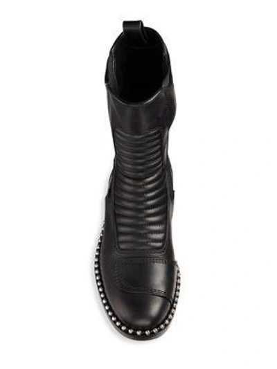 Shop Alexander Wang Mica Mid-calf Leather Boots In Black