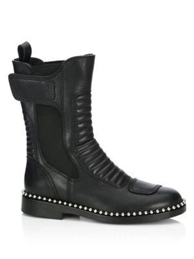 Shop Alexander Wang Mica Mid-calf Leather Boots In Black