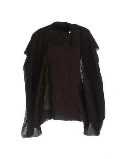 Shop Rick Owens Coat In Dark Brown