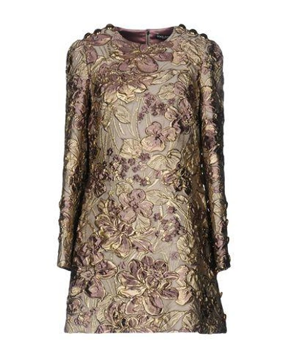 Shop Dolce & Gabbana Short Dresses In Light Grey