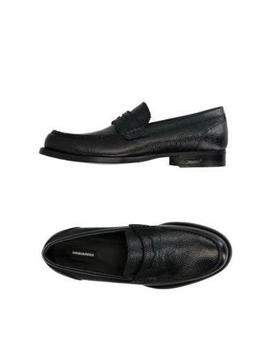 Shop Dsquared2 Loafers In Dark Blue