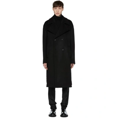 Shop Yang Li Black Oversized Wool Coat