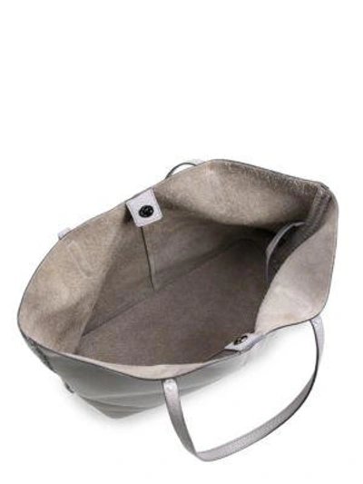 Shop Rebecca Minkoff Medium Unlined Leather Tote In Grey