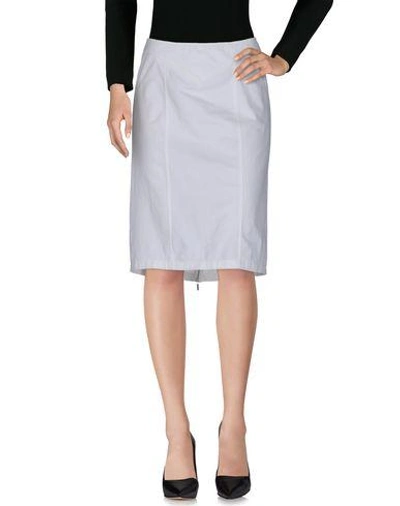 Shop Sportmax Knee Length Skirt In White