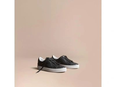 Shop Burberry Trench Knot Cotton Gabardine Sneakers In Black