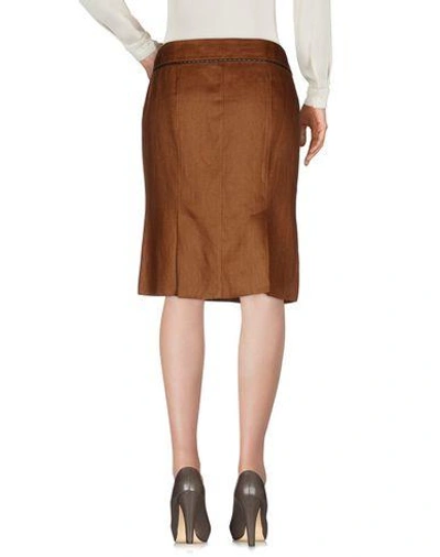 Shop Fendi Knee Length Skirt In Camel