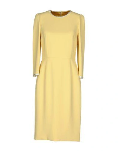 Shop Dolce & Gabbana Knee-length Dress In Yellow