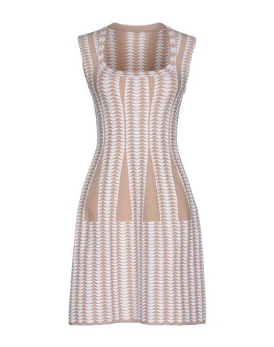 Shop Alaïa Short Dress In Skin Color