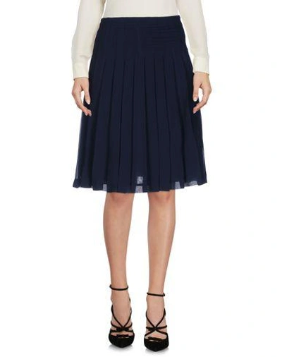 Shop Emporio Armani Knee Length Skirts In Dark Blue