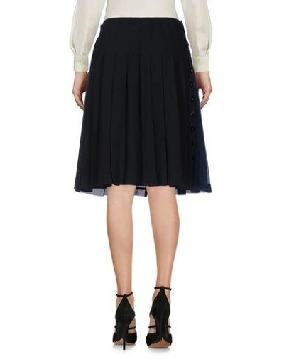 Shop Emporio Armani Knee Length Skirts In Dark Blue