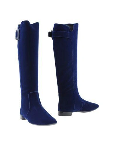 Shop Roger Vivier Boots In Dark Blue