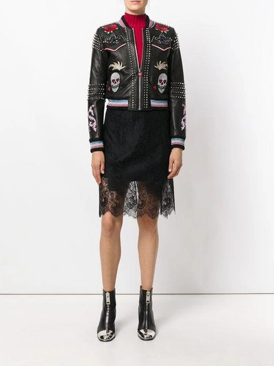 studded skull patch jacket