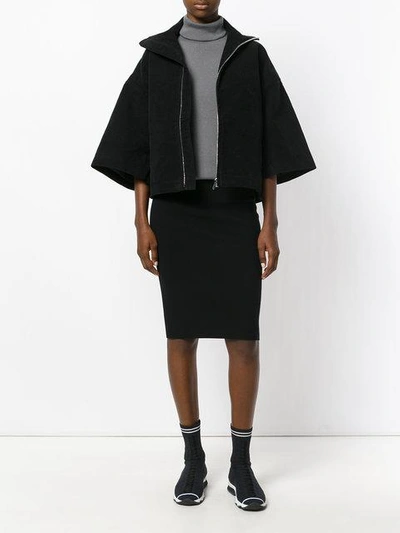 Shop Rick Owens Drkshdw Oversized Cropped Jacket - Black