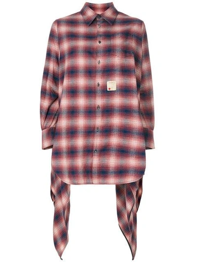 Shop Dsquared2 Faded Plaid Shirt In Blue