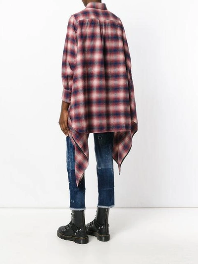 Shop Dsquared2 Faded Plaid Shirt In Blue