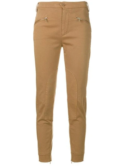 Shop Dondup Slim Fit Trousers - Brown